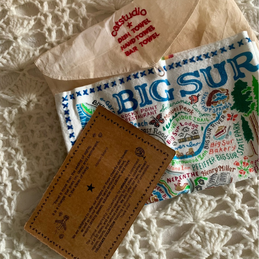 Big Sur Map Tea Towel